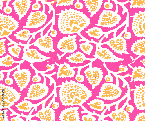 Ajrakh Pattern and block print Pattern with batik print allovers textile pattern