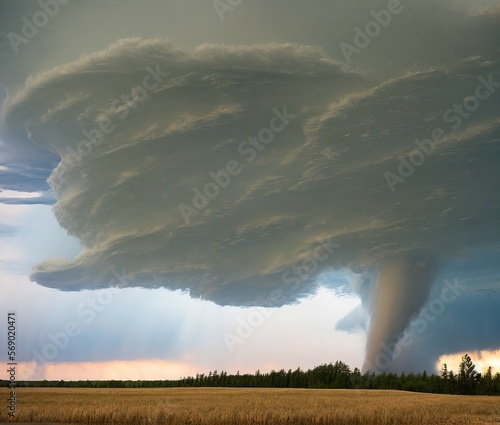 tornado clouds over the island of the state of the new zealand