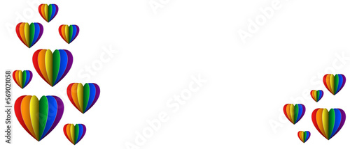 Rainbow paper heart. LGBT heart. Paper heart. Valentine's card. Vector illustration banner.