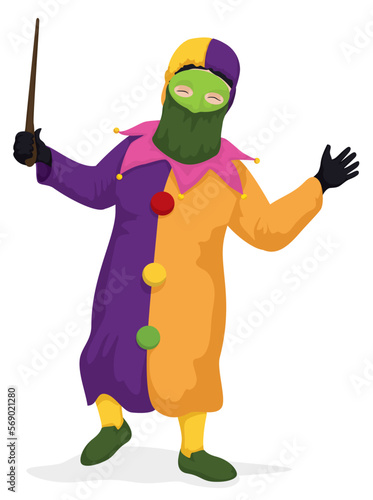 Traditional and festive Monocuco disguise for the Barranquilla's Carnival, Vector illustration photo