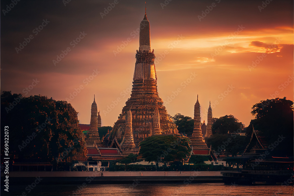 Naklejka premium Wat Arun Ratchawararam, bankok, thailand