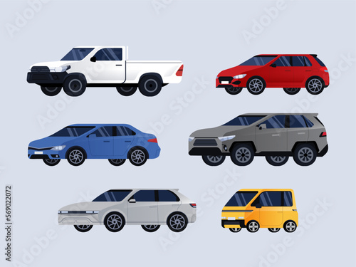 Set of different kinds of cars 