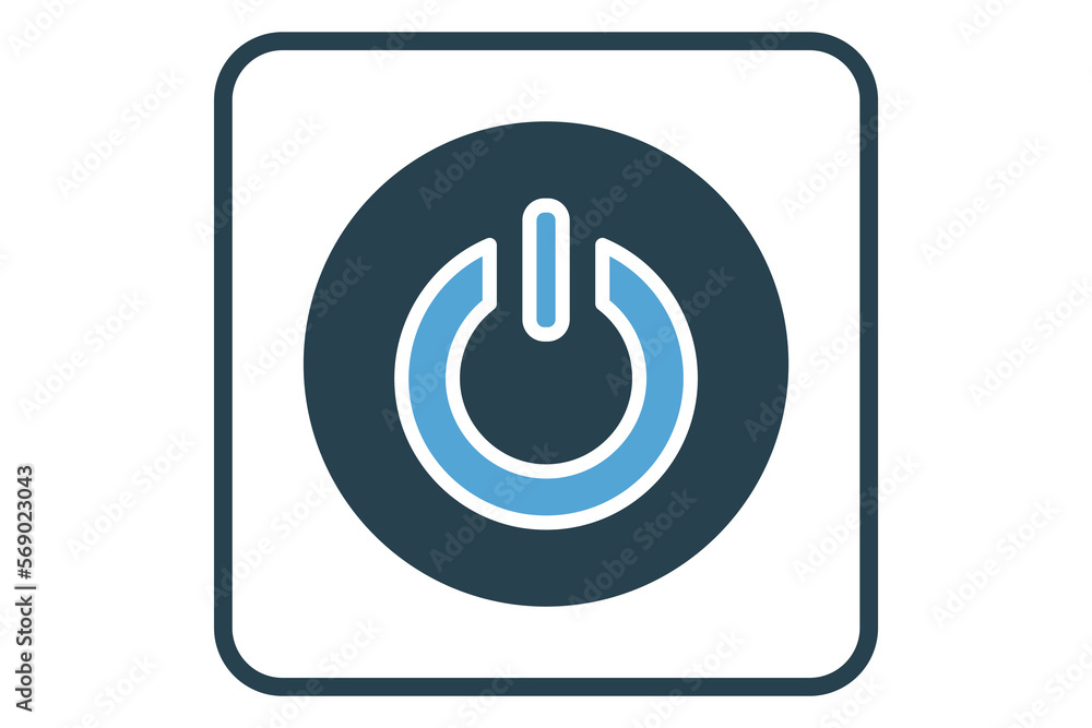 Power icon illustration. icon related to music player. Solid icon style. Simple vector design editable Power icon illustration. icon related to music player. Solid icon style. Simple vector design editable