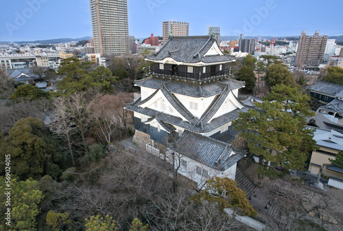 徳川家康の居城、岡崎城（ドローン空撮）