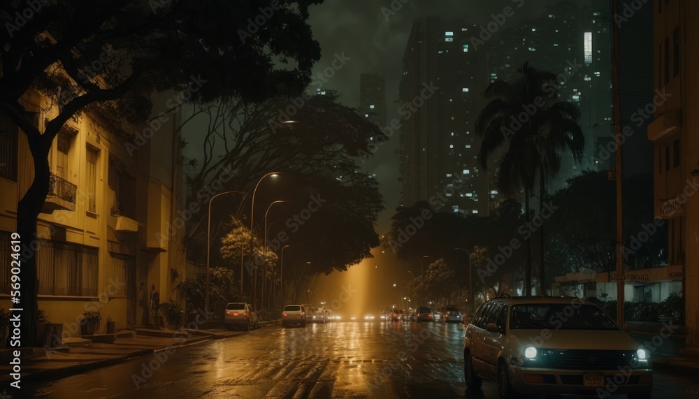 São Paulo terra da garoa, chovendo na capital paulista, cidade de são paulo, generative by AI