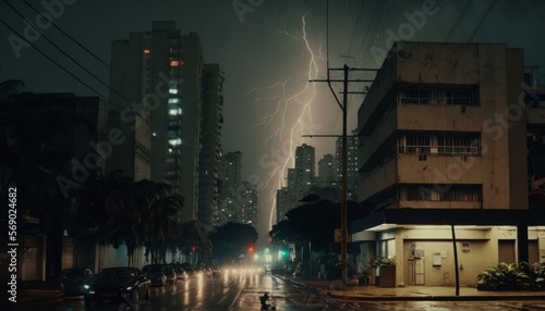 São Paulo terra da garoa, chovendo na capital paulista, cidade de são paulo, generative by AI photo