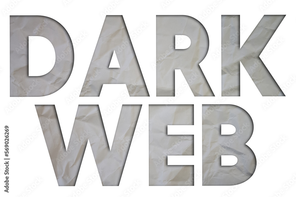 Dark Web text with Torn, Crumpled White Paper on colored background. Dark Web text with Torn, Crumpled White Paper on colored background.