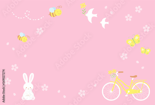 vector background with a set of spring icons for banners  cards  flyers  social media wallpapers  etc.
