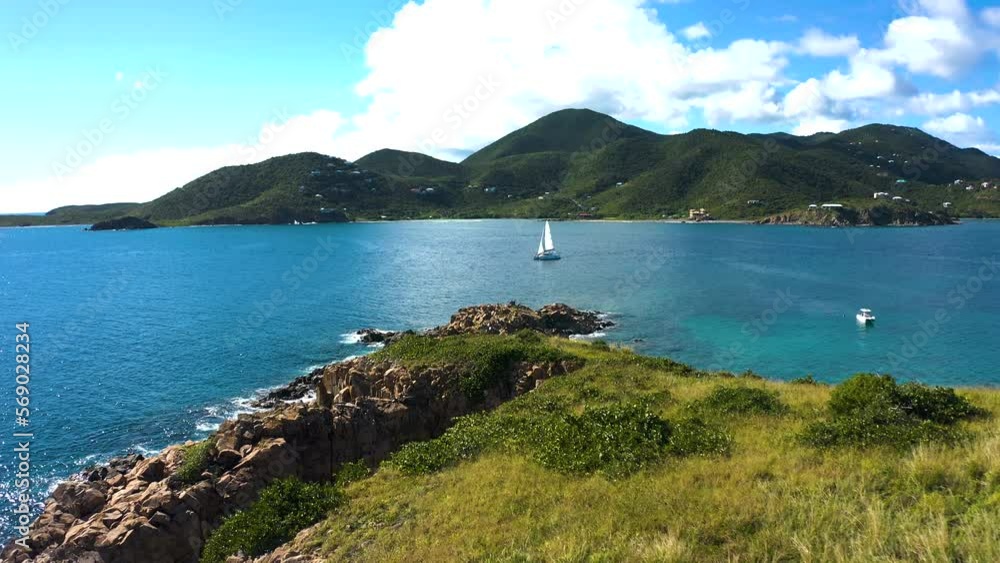 Sailing along the USVI, by reefs, and infant of St John and St Thomas Virgin Islands Sailing along the USVI, by reefs, and infant of St John and St Thomas Virgin Islands
