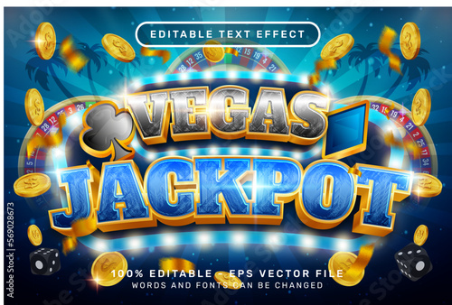 vegas jackpot 3d text effect and editable text effect
