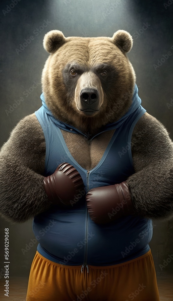 Cool, Cute and Adorable Humanoid Bear in Stylish Sportswear: A Unique Athletic Animal in Action with Comfortable Activewear and Gym Clothes like Men, Women, and Kids (generative AI) Cool, Cute and Adorable Humanoid Bear in Stylish Sportswear: A Unique Athletic Animal in Action with Comfortable Activewear and Gym Clothes like Men, Women, and Kids (generative AI)