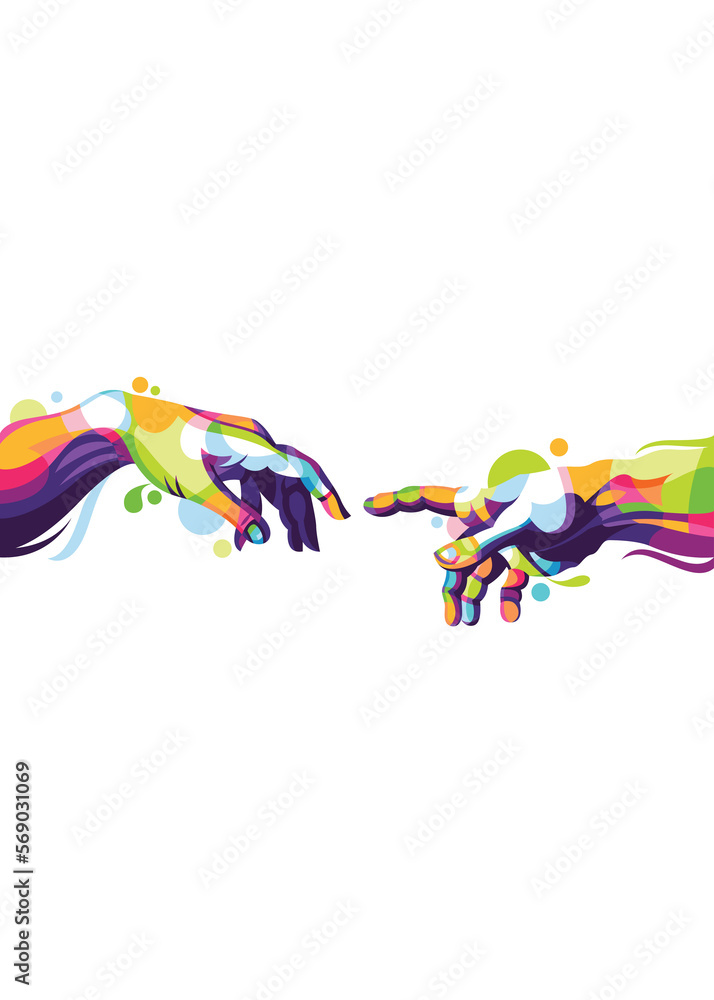 Fototapeta premium Colorful Portrait of Hands