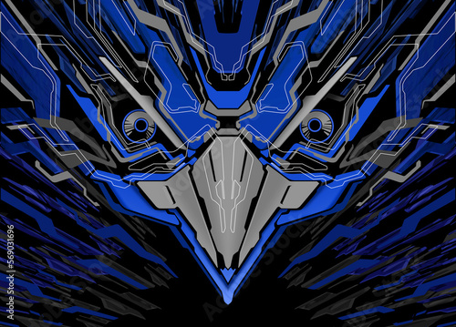 Cyberpunk Eagle Mecha Futuristic Background 17