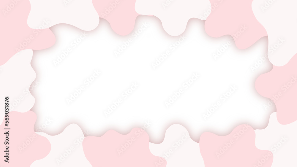 Valentines love background. Romantic greeting card banner cover red and pink hearts with white  frame.