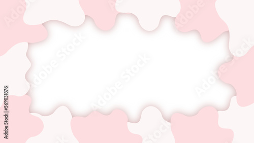 Valentines love background. Romantic greeting card banner cover red and pink hearts with white frame.