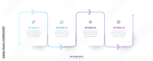 Vector Infographic label design template with icons and 4 options or steps. Can be used for process diagram, presentations, workflow layout, banner, flow chart, info graph.