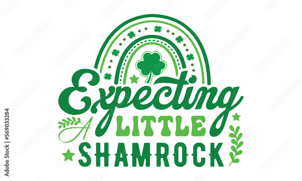 Fototapeta premium Expecting a little shamrock svg, St Patrick's Day svg, St Patrick's Day svg design, St Patrick's Day t shirt, St Patrick's Day shirt, Retro St. Patrick's day, Retro St. Patrick's png, Retro