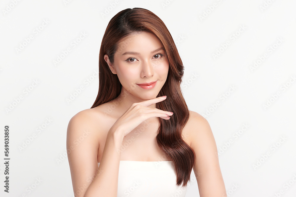 Beautiful young asian woman with clean fresh skin on white background, Face care, Facial treatment, Cosmetology, beauty and spa, Asian women portrait. Beautiful young asian woman with clean fresh skin on white background, Face care, Facial treatment, Cosmetology, beauty and spa, Asian women portrait.