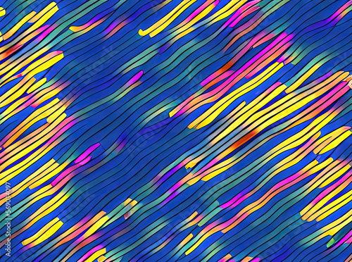 Wallpaper Mural Seamless vibrant spectrum color line pattern illustration background Torontodigital.ca