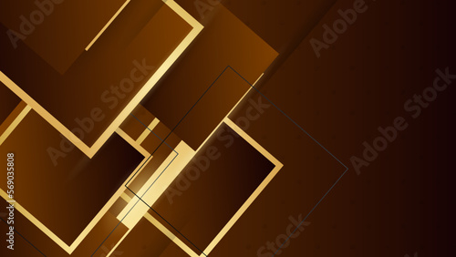 Wallpaper in geometric style overlay brown background. Abstract Elegant golden lines and brown Background.