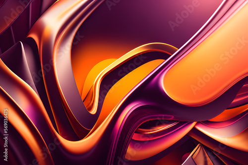 Purple and orange background with abstract shapes  Generative AI  AI Illustration