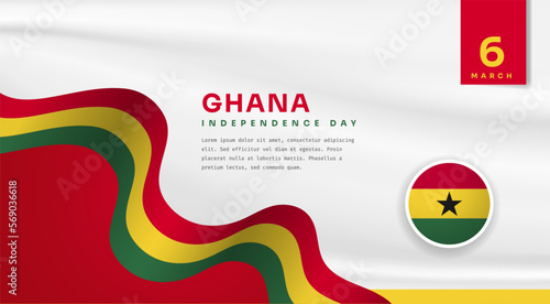 Banner illustration of Ghana independence day celebration with text space. Vector illustration.