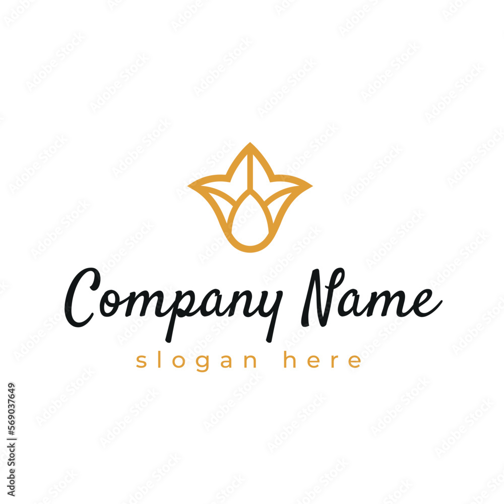 Obraz premium logo with an icon in the form of a stylized tulip for the elite