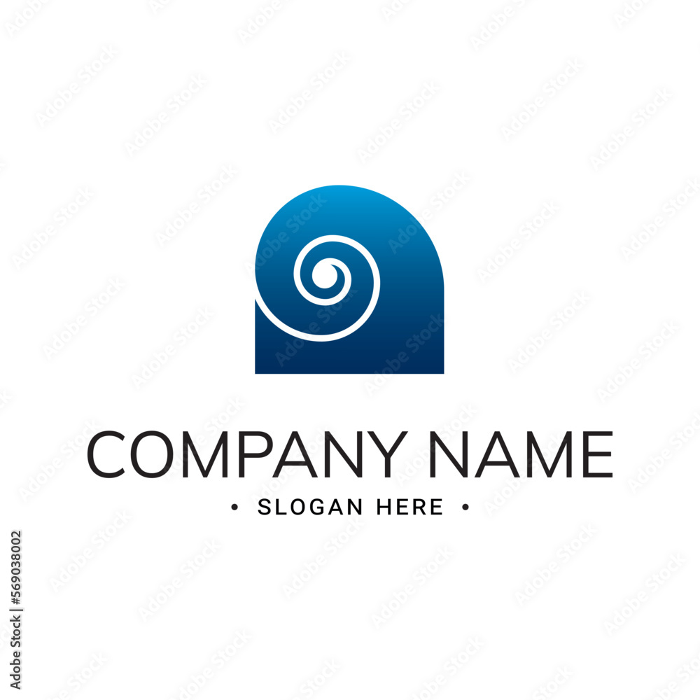 logo in the form of a blue spiral similar to a wave, a snail, a tunnel or a spiral staircase
logo in the form of a blue spiral similar to a wave, a snail, a tunnel or a spiral staircase