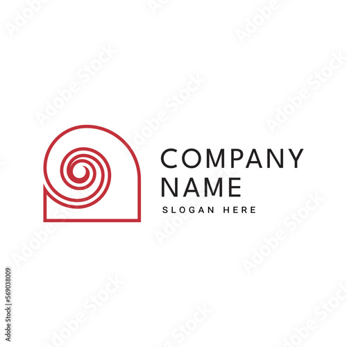 Logo icon in the shape of a spiral similar to a tunnel, snail, or spiral staircase 