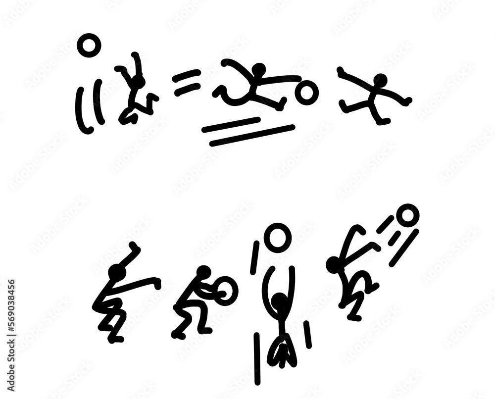 Naklejka premium シルエット バスケットボール！