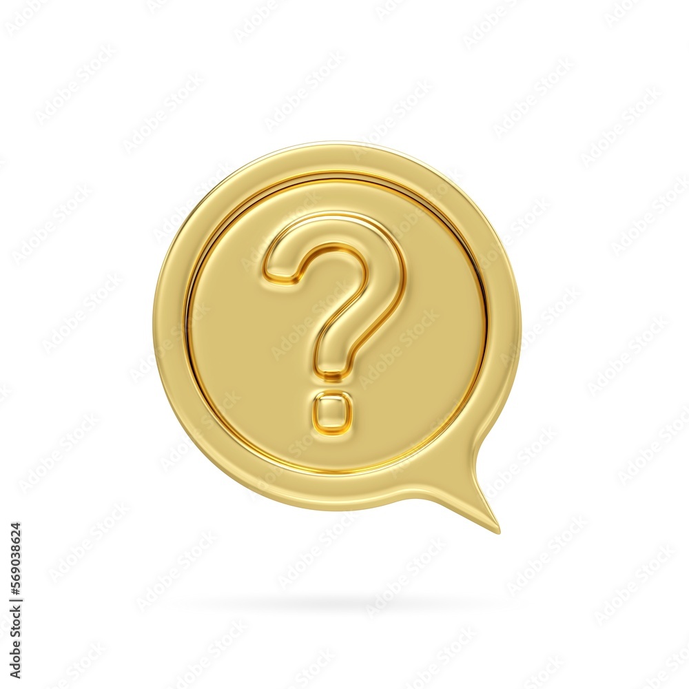 Gold metal question mark icon. 3d question mark symbol isolate on white background, Have a question, FAQ and QA, 3d rendering Gold metal question mark icon. 3d question mark symbol isolate on white background, Have a question, FAQ and QA, 3d rendering
