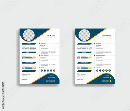 Clean and simple creative cv template design