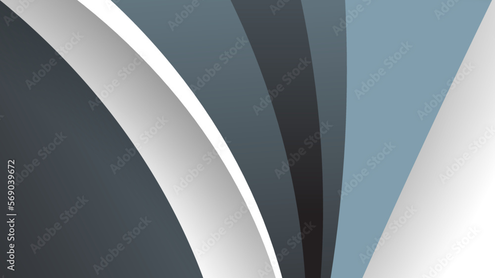 Grey white color background 3d illustration. Dynamic wavy grey background