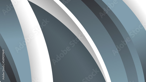 Grey white color background 3d illustration. Dynamic wavy grey background