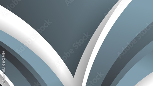 Grey white color background 3d illustration. Dynamic wavy grey background