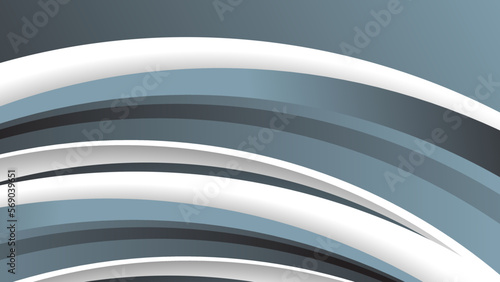 Grey white color background 3d illustration. Dynamic wavy grey background