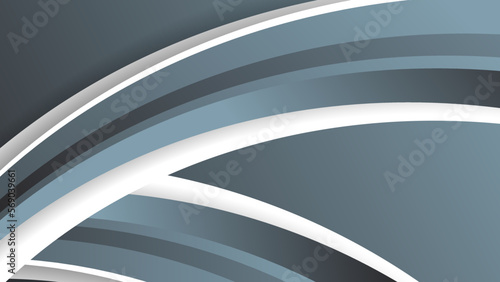 Grey white color background 3d illustration. Dynamic wavy grey background