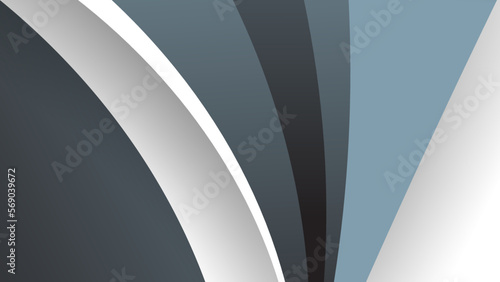 Grey white color background 3d illustration. Dynamic wavy grey background