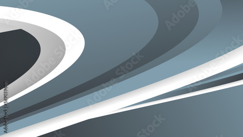 Grey white color background 3d illustration. Dynamic wavy grey background