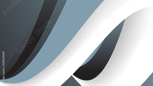 Grey white color background 3d illustration. Dynamic wavy grey background