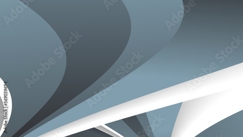 Grey white color background 3d illustration. Dynamic wavy grey background