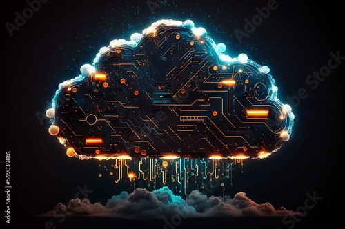 Cloud Icon Cloud Computing Conceptual AI Generated photo