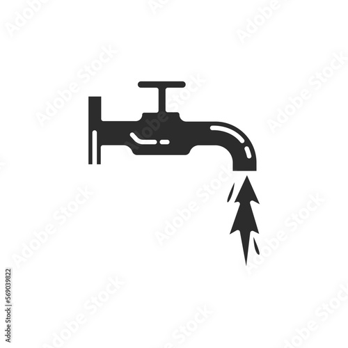 water flow from faucet  icon vector concept design template