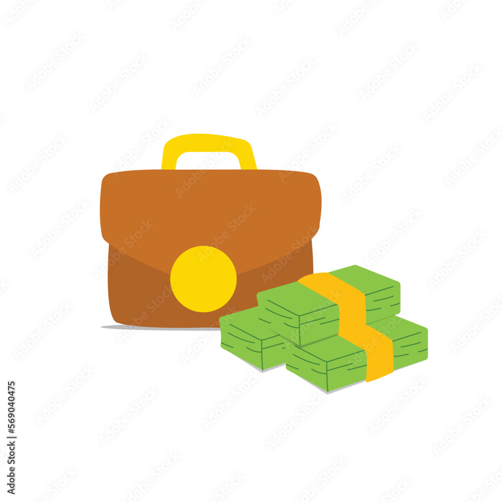 bag money and cash vector bag money and cash vector