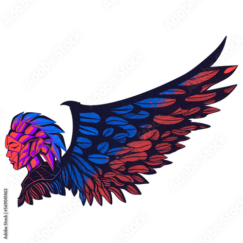 Angel illustration art mural