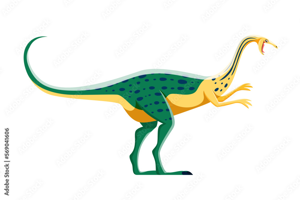 Cartoon Elmisaurus dinosaur comical character