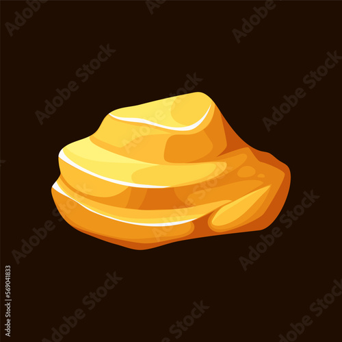 Golden ore nugget and bullion, gold rock stone