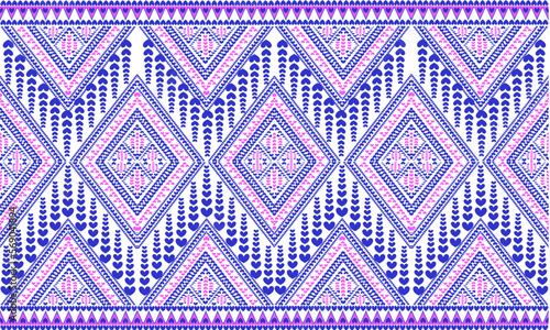 Traditional ethnic geometric shapes border baroque and multi flower Seamless pattern with paisley ornament, repeat floral texture, vintage background hand drawing baroque. fabric printing.