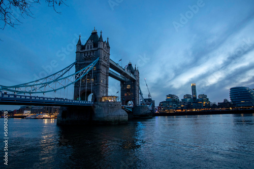 Tower Bridge  London  England at blue hour