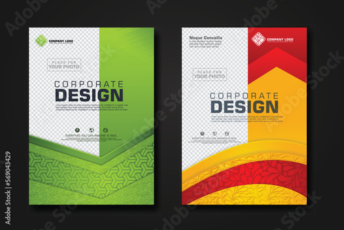 Cover design template with textured modern floral pattern and transparent background can insert photos